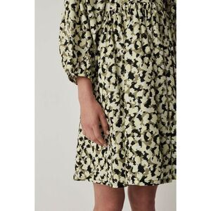 JUST Womens Green Lined Balloon Sleeve Above The Knee Fit + Flare Dress S